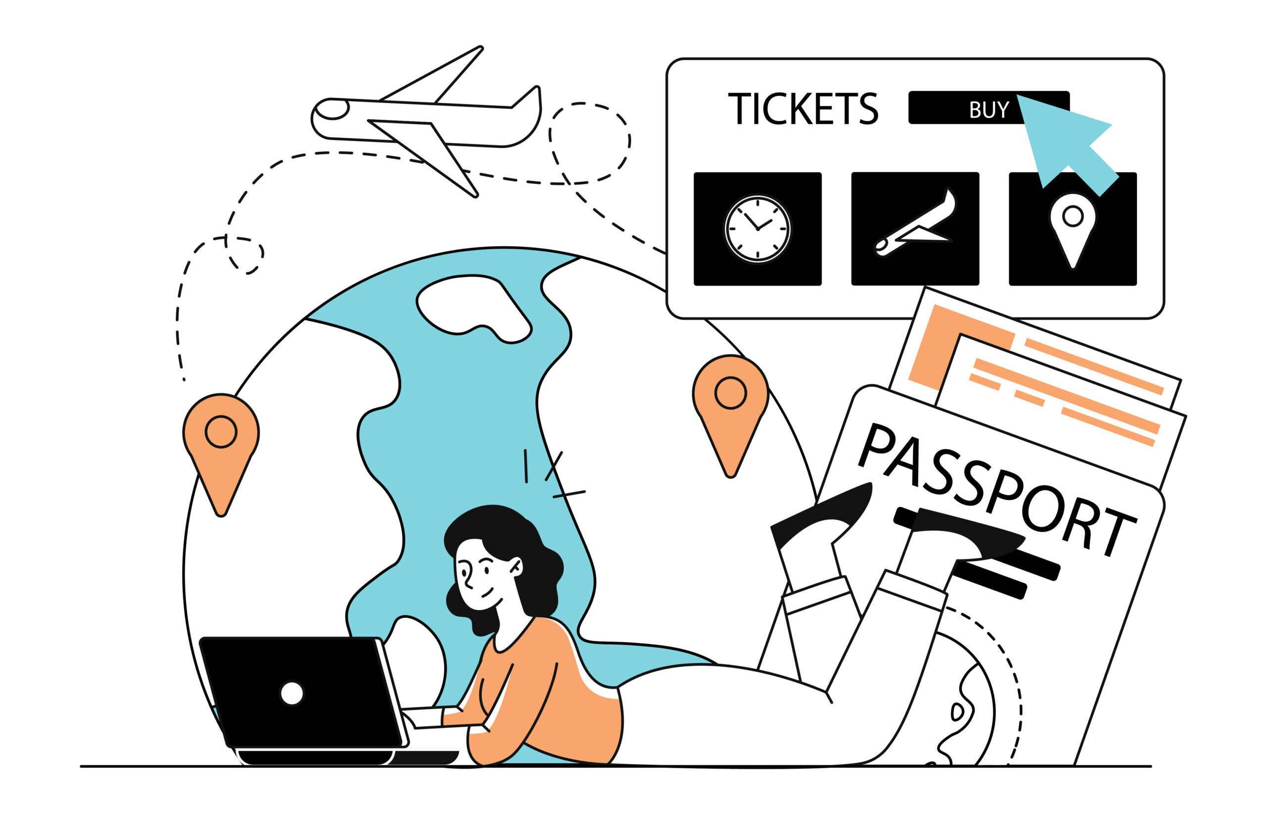 Trip planning vector simple