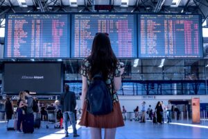 Airport departure board